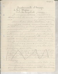 Agradecimiento al homenaje de las mujeres