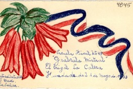 [Tarjeta] [1954], La Calera, [Chile] [a] Gabriela Mistral