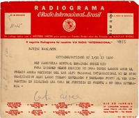 [Telegrama] 1945 nov. 19, Citta del Vaticano, [Italia] [a] Gabriela Mistral, Rio de Janeiro