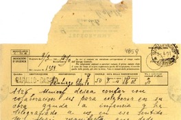 [Telegrama] 1951 mar. 3, Santiago, Chile [a] [Gabriela Mistral], Rapallo, [Italia]