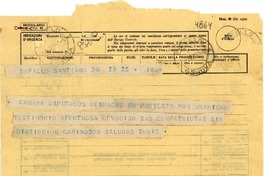 [Telegrama] 1951 jul. 23, Santiago, [Chile] [a] Gabriela Mistral, Rapallo, [Italia]