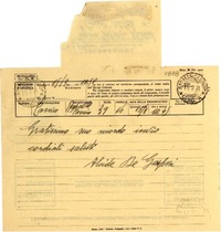 [Telegrama] 1951 feb. 15, Rapallo [a] Gabriela Mistral, Rapallo