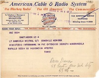 [Telegrama] 1950 dic. 4, Santiago, Chile [a] Gabriela Mistral, Nueva York