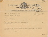 [Telegrama] 1950 dic. 1, México D. F. [a] Gabriela Mistral, Veracruz