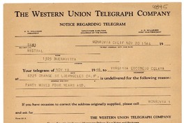 [Recibo] 1946 nov. 20, Monrovia, California [a] Gabriela Mistral