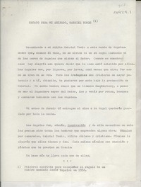 Recado para mi ahijado Gabriel Tomic