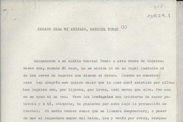 Recado para mi ahijado Gabriel Tomic