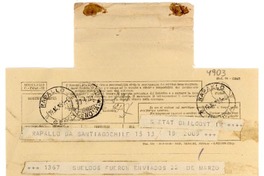 [Telegrama] 1951 abr. 19, Santiago, Chile [a] Gabriela Mistral