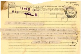 [Telegrama] 1952 abr. 16, Roma, [Italia] [a] Gabriela Mistral