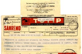 [Telegrama] 1952 ene. 15, Roma [a] Gabriela Mistral, Nápoles