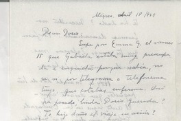 [Carta] 1949 abr. 18, México D. F. [a] Doris Dana