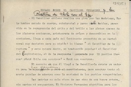 Recado sobre el canciller Fernández y la ruptura de Chile con el eje