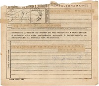 [Telegrama] 1945 nov. 16, Montevideo [a] Gabriela Mistral, Petrópolis