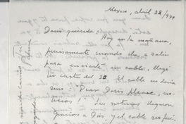 [Carta] 1949 abr. 22, México D. F. [a] Doris Dana, New York