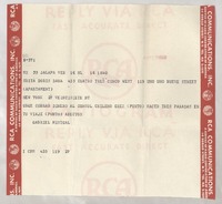 [Telegrama] 1949 mayo 17, Veracruz, México [a] Doris Dana, New York