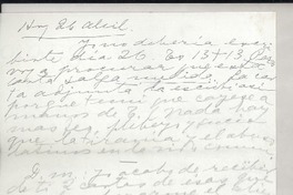 [Carta] 1949 abr. 26, Veracruz, México [a] Doris Dana, New York, Estados Unidos