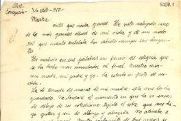[Carta] 1950 oct. 31, Concepción, Chile [a] Gabriela Mistral
