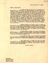 [Carta] 1952 feb. 7, Nápoles, [Italia] [a] Carlos López, [Santiago, Chile]