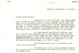 [Carta] 1951 sept. 8, Nápoles, [Italia] [a] María Blaney
