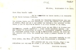 [Carta] 1951 sept. 6, Nápoles, [Italia] [a] Pina García Román, [Chile]