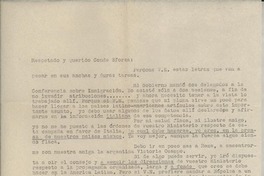[Carta] [1950-1952?] Napoli [a] Conde Sforza