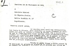 [Carta] Nápoles, [Italia] [a] Tomás Lago