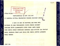 [Telegrama] 1953 abr. 8, Santiago de Chile [a] Gabriela Mistral, Nueva York