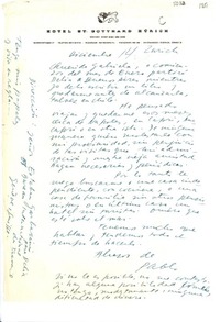 [Carta] 1951 dic. 14, Zurich, [Suiza] [a] Gabriela Mistral