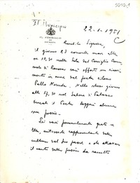 [Carta] 1951 ene. 22, Genova, [Italia] [a] [Gabriela Mistral]