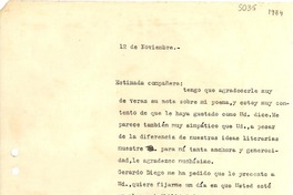 [Carta] 1934 nov. 12 [a] Gabriela Mistral