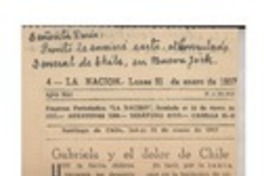 [Carta] 1957 ene. 22, Santiago, Chile [a] Doris Dana, Nueva York