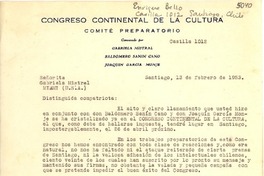 [Carta] 1953 feb. 13, Santiago [a] Gabriela Mistral, Miami, U.S.A.
