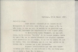 [Carta] 1957 ene. 22, Santiago, Chile [a] Doris Dana, Nueva York, Estados Unidos