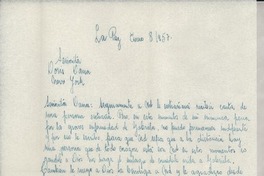[Carta] 1957 ene. 8, La Paz, Bolivia [a] Doris Dana, Nueva York