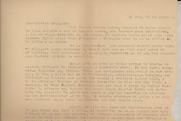 [Carta] 1957 ene. 29, La Paz, [Bolivia] [a] Doris Dana