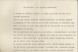 [Carta] 1957 ene., La Paz, Bolivia [a] Doris Dana, New York, Estados Unidos