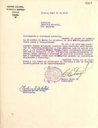 [Carta] 1946 mayo 31, Vicuña, Chile [a] Gabriela Mistral, Los Ángeles
