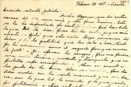 [Carta] 1947 feb. 20, Vicuña [a] Gabriela Mistral