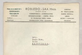 [Sobre] 1957, Santiago, Chile [a] Doris Dana, New York