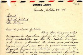 [Carta] 1948 oct. 29, Vicuña [a] Gabriela Mistral, Santa Bárbara