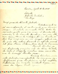 [Carta] 1954 ago. 31, Vicuña, [Chile] [a] Gabriela Mistral, Santiago, [Chile]