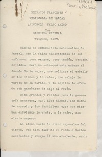 Retratos franceses : melancolía de Pascal, ¿alcohol? falso amigo