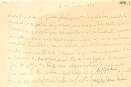 [Carta] 1951 jul. 6, Praga, [Checoslovaquia] [a] Gabriela [Mistral]