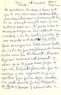 [Carta] 1952 ene. 29, [Argentina] [a] Gabriela [Mistral]