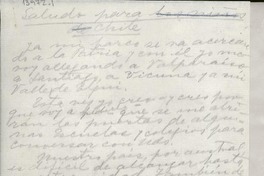 [Discurso] Saludo para Chile