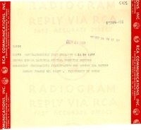 [Telegrama] 1953 sept. 24, Santiago, Chile [a] Gabriela Mistral, New York