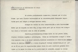 [Discurso] señor rector de la Universidad de Chile