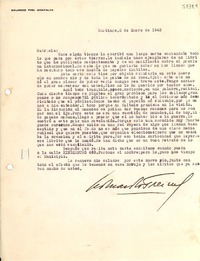 [Carta] 1943 ene. 2, Santiago, [Chile] [a] Gabriela Mistral