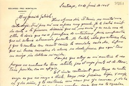 [Carta] 1948 jun. 20, Santiago, [Chile] [a] Gabriela Mistral