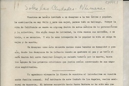 [Discurso] Sobre las ciudades Numenes